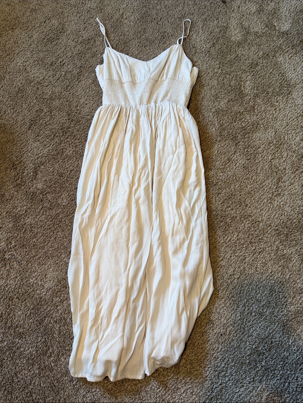 Lulu's White Spaghetti Strap Maxi Dress